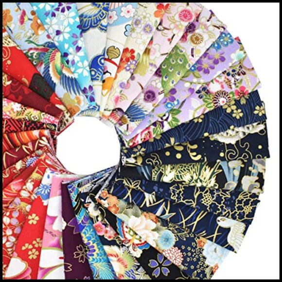 Japanese Style Cotton Fabric Bundle Squares DIY Patchwork Quilting Craft - Picture 6 of 7